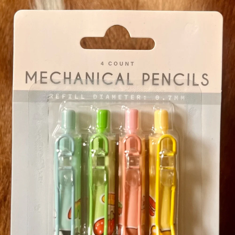 🏷️🆕🎉 kawaii pastel pack of 4 mechanical grip pencils